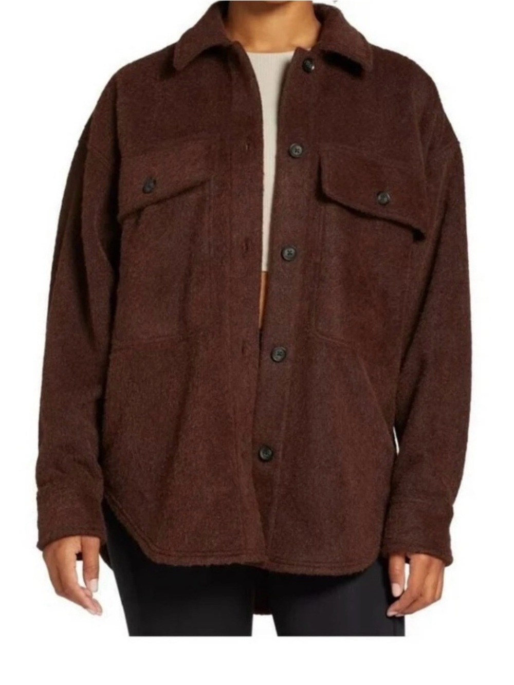 Alpine Design Dark Brown Teddy Button-Front Jacket
